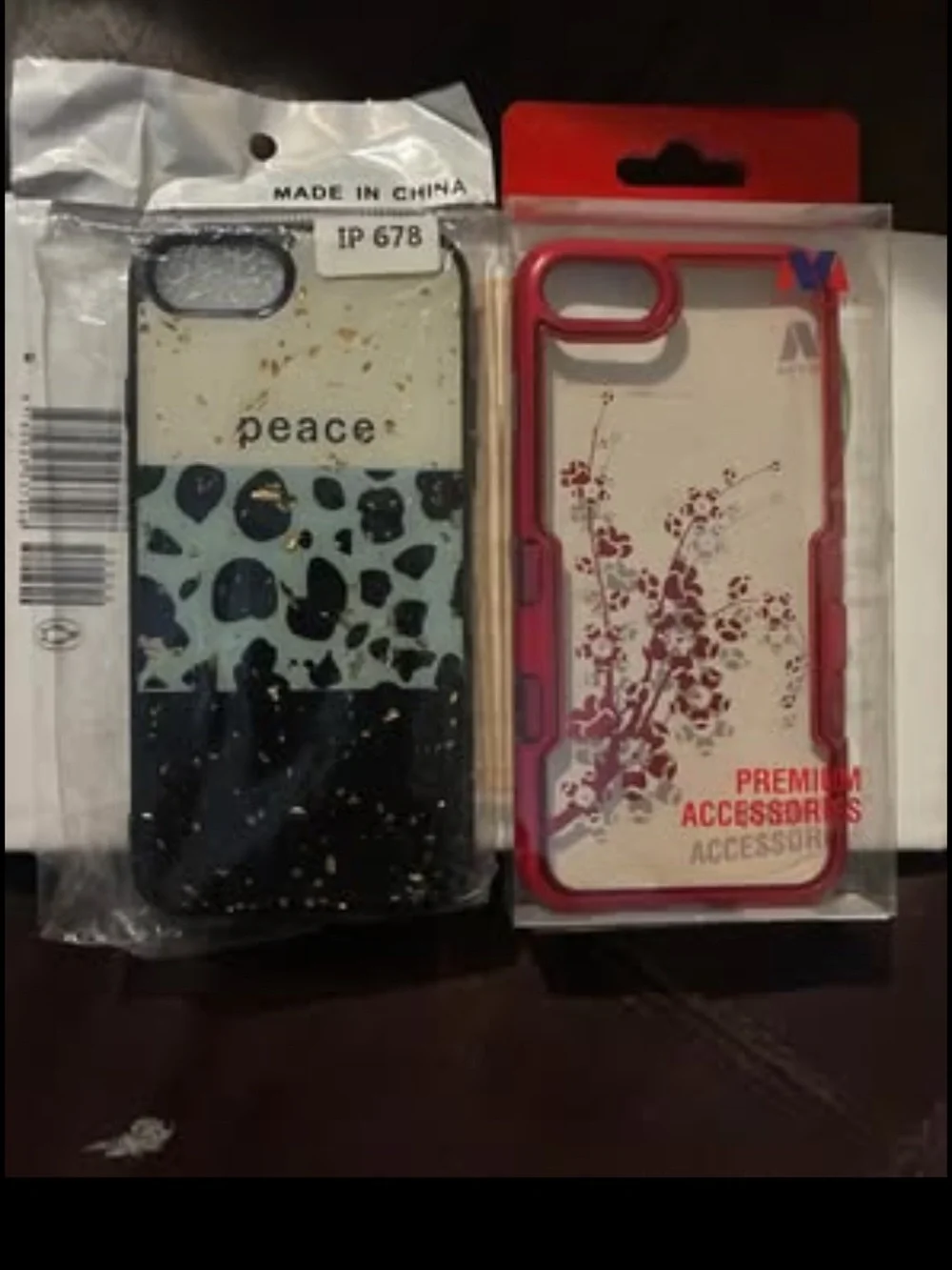 Apple Dual-Design Floral & 'Peace' Clear Phone Case Set with Pink Accent